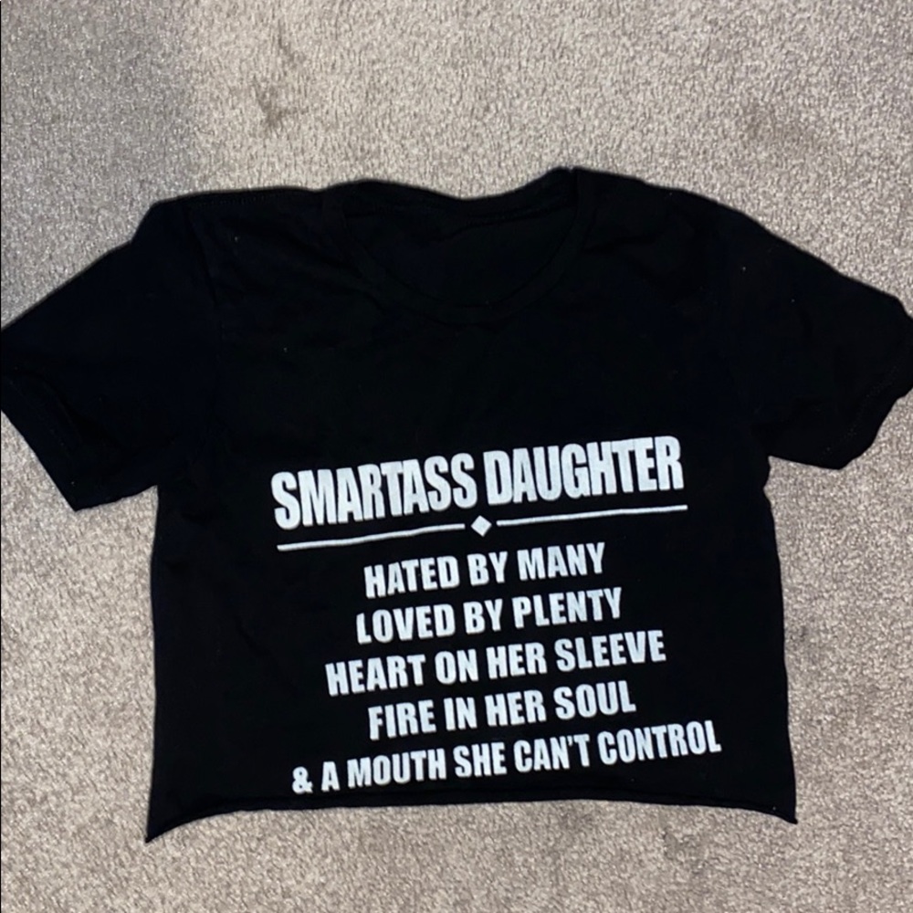funny cropped black t-shirt LAST CHANCE